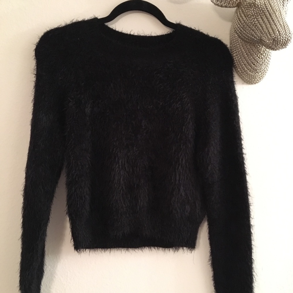 Soft black crop sweater